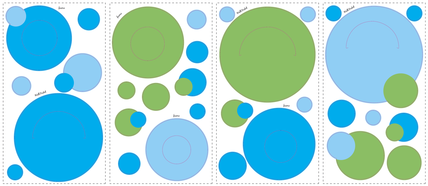 Stickere WALLPOCKETS BLUE | 4 colite de 25,4 cm x 45,7 cm ka-international.ro