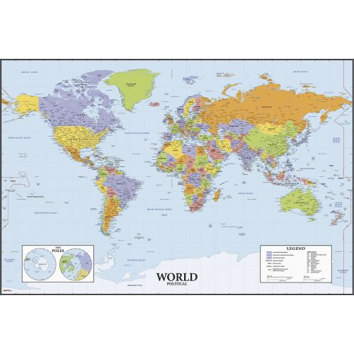 Tabla de scris WORLD MAP DRY ERASE | RMK2362SLM