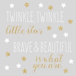 Sticker inspirational TWINKLE LITTLE STAR cu sclipici | RMK3529SCS
