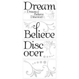 Sticker citate DREAM BELIEVE DISCOVER | RMK2082SCS