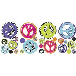 Sticker ZEBRA PEACE SIGNS | RMK1860SCS