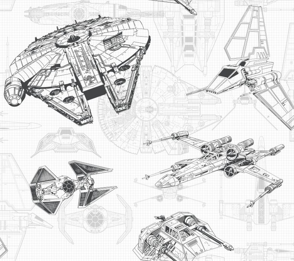 Tapet STAR WARS SHIP SCHEMATIC | DY0304