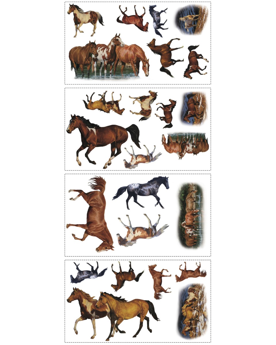 Stickere WILD HORSES | 4 colite de 25,4 cm x 45,7 cm ka-international.ro