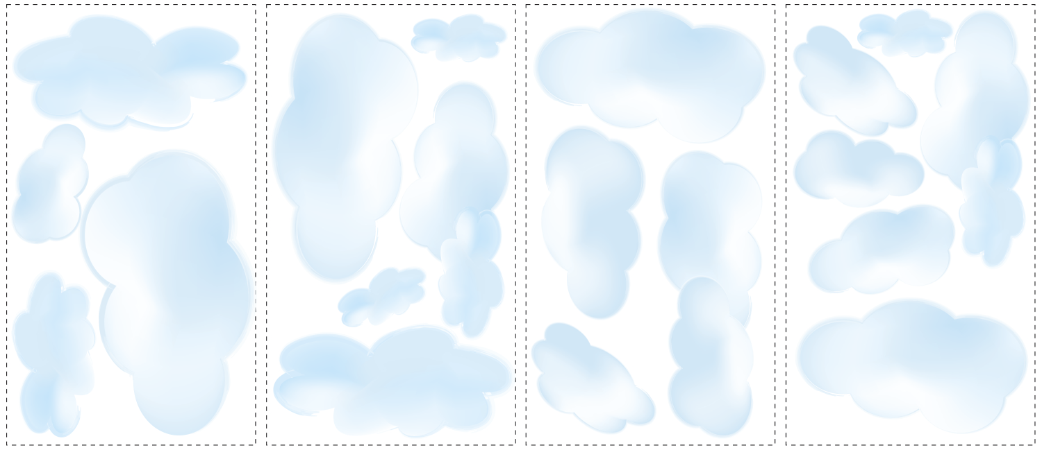 Stickere CLOUDS | 4 colite de 25,4 cm x 45,7 cm ka-international.ro