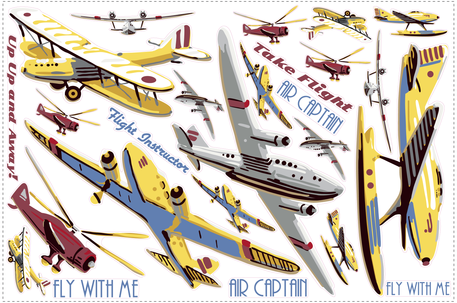 Sticker gigant TAKE FLIGHT | 2 colite de 68,5 cm x 101,6 cm ka-international.ro