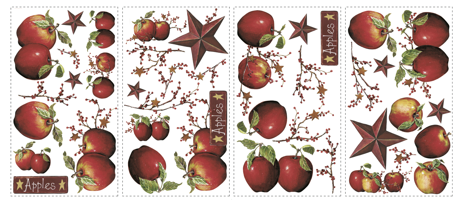 Sticker decorativ COUNTRY APPLES | 4 colite de 25,4 cm x 45,7 cm ka-international.ro