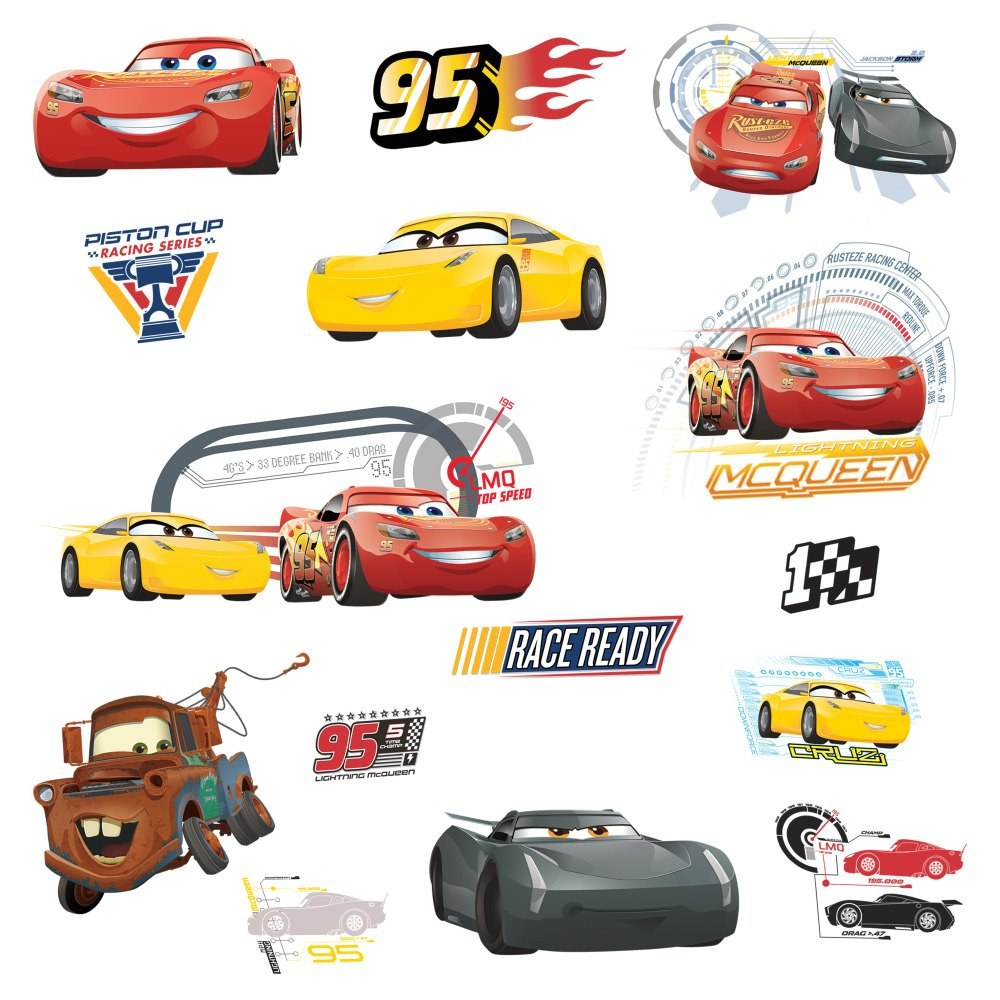 Sticker Personaje CARS 3 | 4 colite de 25,4 cm x 45,7 cm ka-international.ro