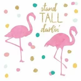 Sticker gigant TALL FLAMINGO cu sclipici | RMK3506GM