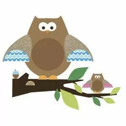 Stickere gigant OWLS and BRANCHES | RMK2125GM
