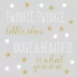 Sticker inspirational TWINKLE LITTLE STAR cu sclipici | RMK3529SCS