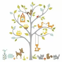 Sticker WOODLAND FOX & FRIENDS TREE | RMK2729SLM